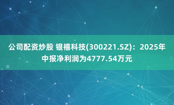 公司配资炒股 银禧科技(300221.SZ)：2025年中报净利润为4777.54万元