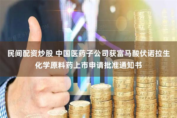 民间配资炒股 中国医药子公司获富马酸伏诺拉生化学原料药上市申请批准通知书